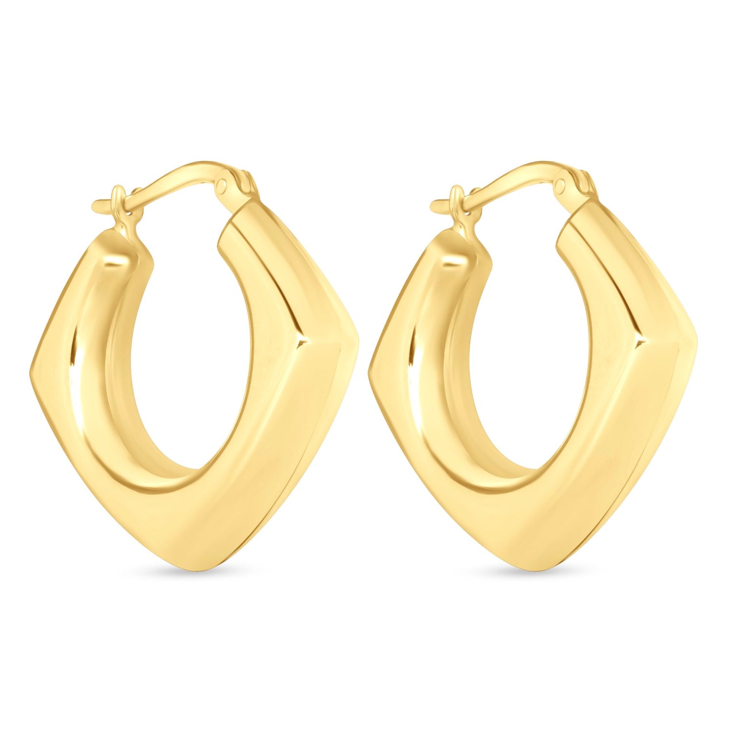 14K Gold Chunky Square Hoop Earrings Earring ABGE-123-G  - Abtin & Co.