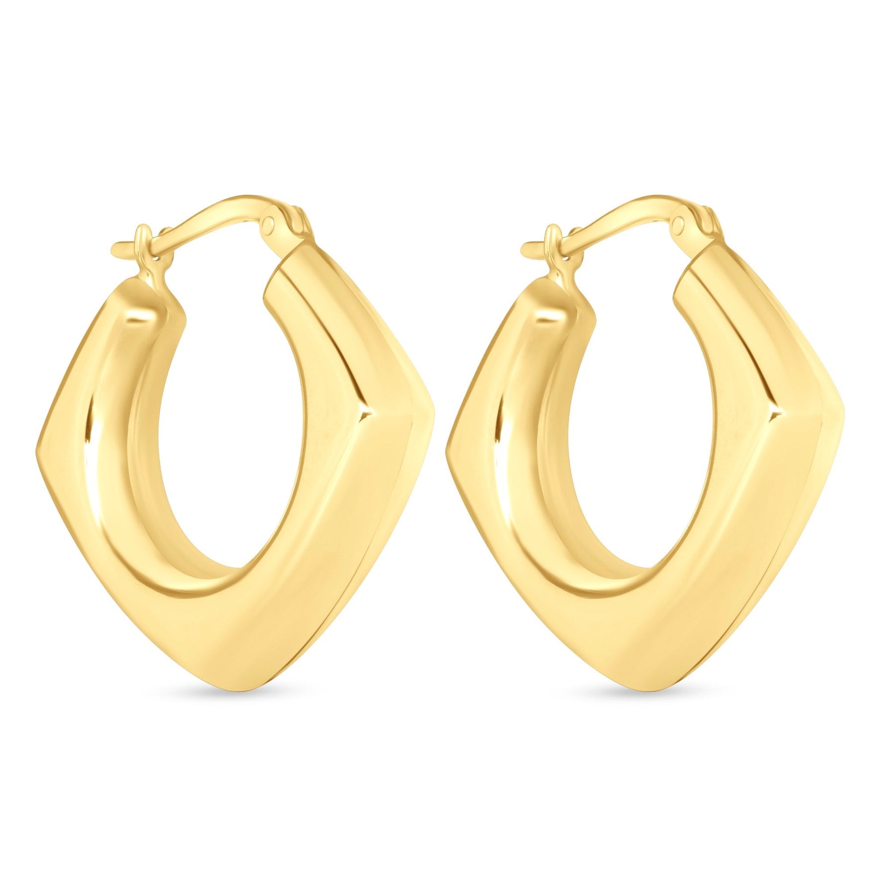 14K Gold Chunky Square Hoop Earrings Earring ABGE-123-G  - Abtin & Co.