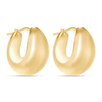 14K Gold Chunky Teardrop Hoop Earrings Earring ABGE-130-G  - Abtin & Co.