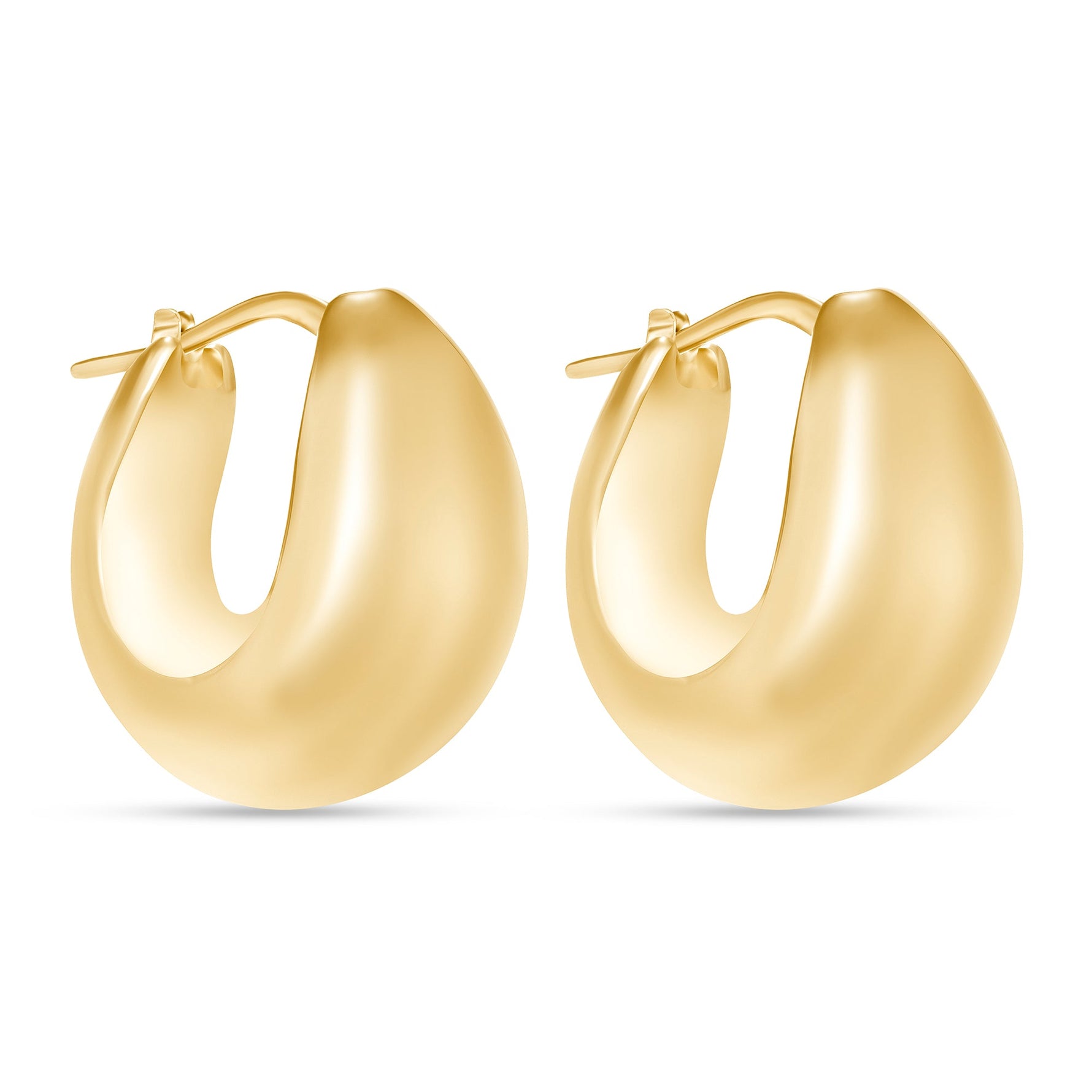 14K Gold Chunky Teardrop Hoop Earrings Earring ABGE-130-G  - Abtin & Co.