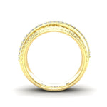 14K Gold Classic Wide Overlap Diamond Ring Ring ABB-595-D  - Abtin & Co.