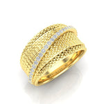 14K Gold Classic Wide Overlap Diamond Ring Ring ABB-595-D  - Abtin & Co.