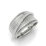 14K Gold Classic Wide Overlap Diamond Ring Ring ABB-595-D  - Abtin & Co.