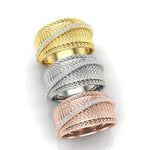 14K Gold Classic Wide Overlap Diamond Ring Ring ABB-595-D  - Abtin & Co.