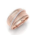 14K Gold Classic Wide Overlap Diamond Ring Ring ABB-595-D  - Abtin & Co.
