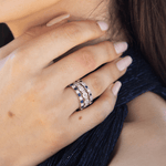 14k Gold Cluster Circular Mount Diamond Stackable Ring Wedding Band Ring ABB-191-D  - Abtin & Co.
