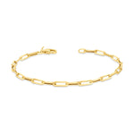 14k Gold Dainty Paper Clip Chain-Link Bracelet Bracelet ABGBR-100-G  - Abtin & Co.
