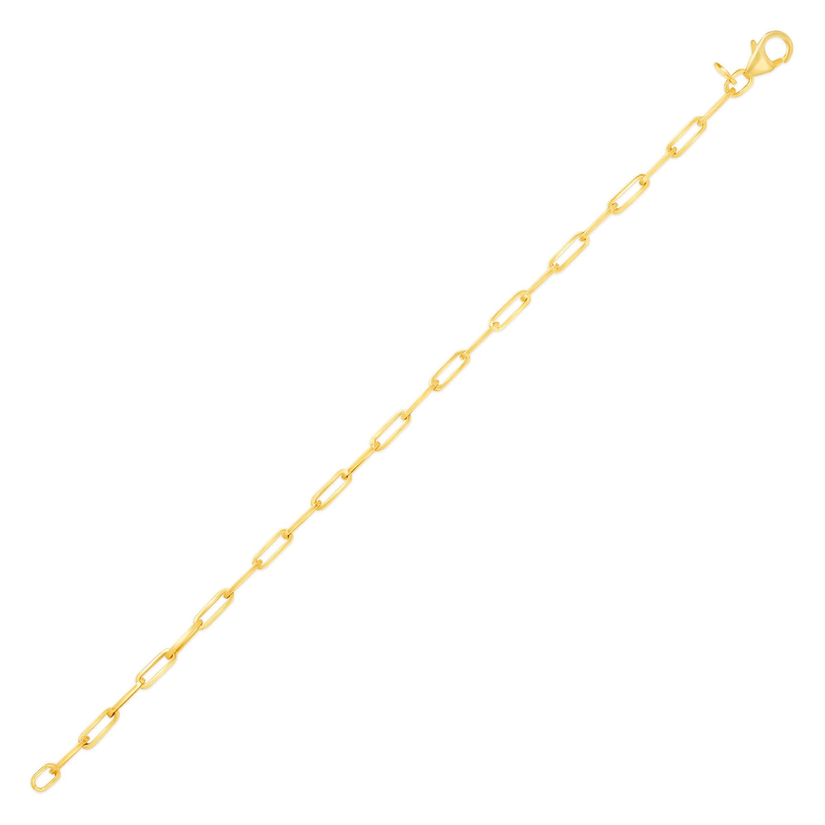 14k Gold Dainty Paper Clip Chain-Link Bracelet Bracelet ABGBR-100-G  - Abtin & Co.