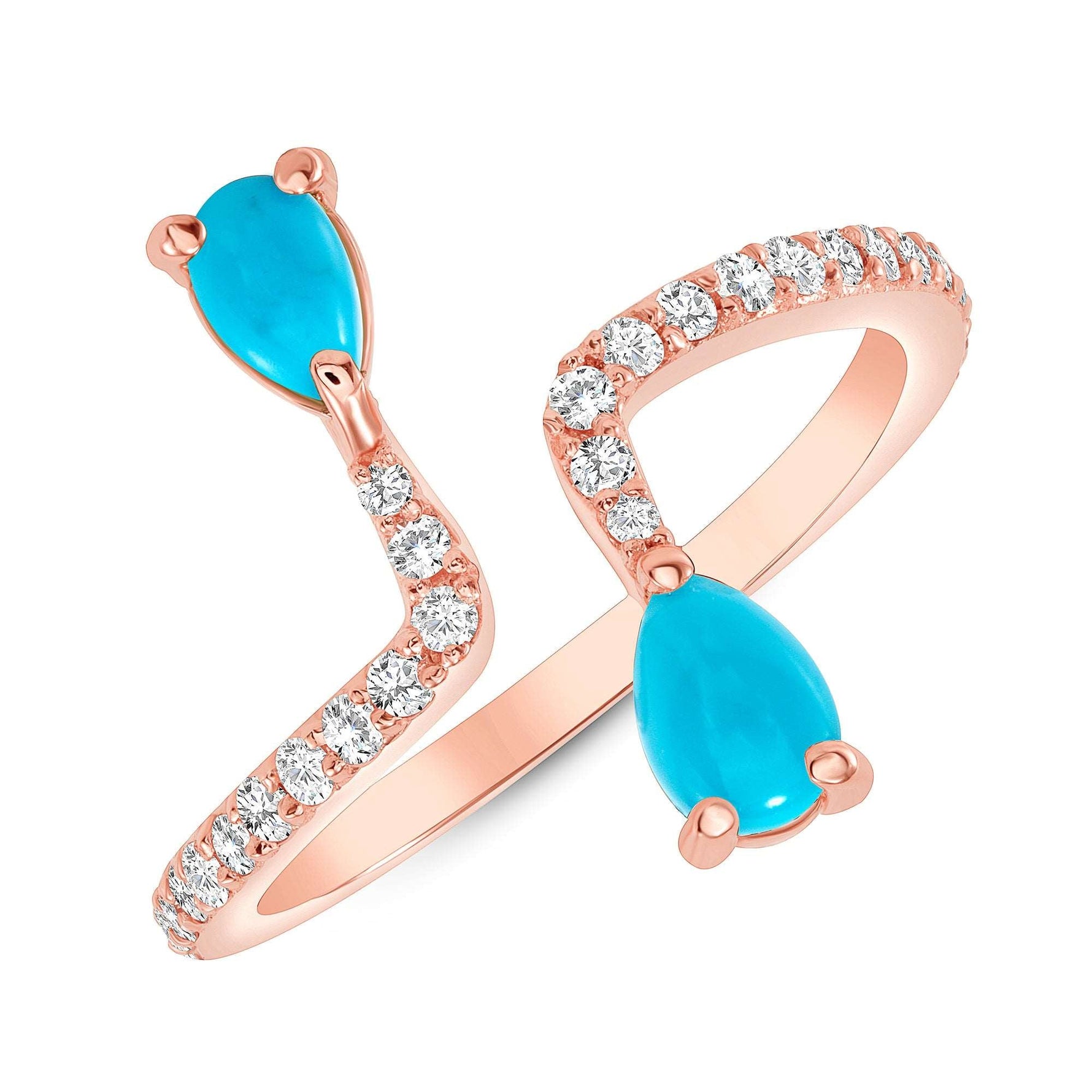 14K Gold Diamond and Turquoise Bar Fashion Ring Ring ABB-306V1-TQD  - Abtin & Co.