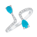 14K Gold Diamond and Turquoise Bar Fashion Ring Ring ABB-306V1-TQD  - Abtin & Co.