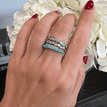 14K Gold Diamond and Turquoise Bead & Eye Ring Ring ABB-187-TQD  - Abtin & Co.
