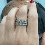 14K Gold Diamond and Turquoise Bead & Eye Stackable Band Ring ABB-161-TQD  - Abtin & Co.