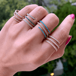 14K Gold Diamond and Turquoise Spiral Ring Ring ABB-241V2-TQD  - Abtin & Co.