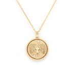 14K Gold & Diamond Aries Horoscope Medallion Medallion ALP-225Y-ARI.PM  - Abtin & Co.