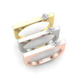 14K Gold Diamond Bar Ring Stacking Bar Ring Ring ABB-628.1-D-3  - Abtin & Co.