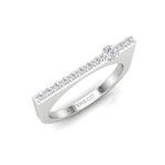 14K Gold Diamond Bar Ring Stacking Bar Ring Ring ABB-628.2-D-1  - Abtin & Co.