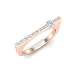 14K Gold Diamond Bar Ring Stacking Bar Ring Ring ABB-628.2-D-3  - Abtin & Co.