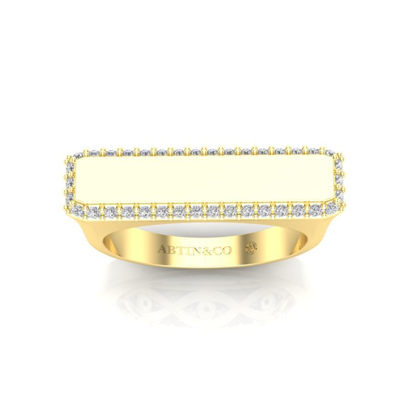 14K Gold Diamond Bar Ring Ring ABB-627-D-23  - Abtin & Co.