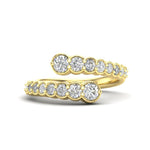 14K Gold Diamond Bezel Bypass Stacking Ring Band Ring ABB-619-D-1  - Abtin & Co.