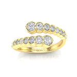 14K Gold Diamond Bezel Bypass Stacking Ring Band Ring ABB-619-D-1  - Abtin & Co.