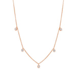 14K Gold Diamond Bezel Fringe Choker Necklace Necklace ABN-161-D  - Abtin & Co.