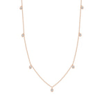 14K Gold Diamond Bezel Fringe Choker Necklace Necklace ABN-162-D  - Abtin & Co.