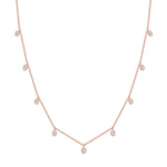 14K Gold Diamond Bezel Fringe Choker Necklace Necklace ABN-163-D  - Abtin & Co.