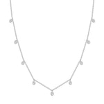 14K Gold Diamond Bezel Fringe Choker Necklace Necklace ABN-163-D  - Abtin & Co.