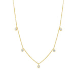 14K Gold Diamond Bezel Fringe Choker Necklace Necklace ABN-161-D  - Abtin & Co.