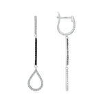 14K Gold Diamond & Black Diamond Teardrop Dangle Earring Earring ABE-107/3V1W-BDD  - Abtin & Co.