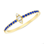14K Gold Diamond & Blue Sapphire Marquise Design Stackable Ring Ring ABB-123V2-BSD  - Abtin & Co.