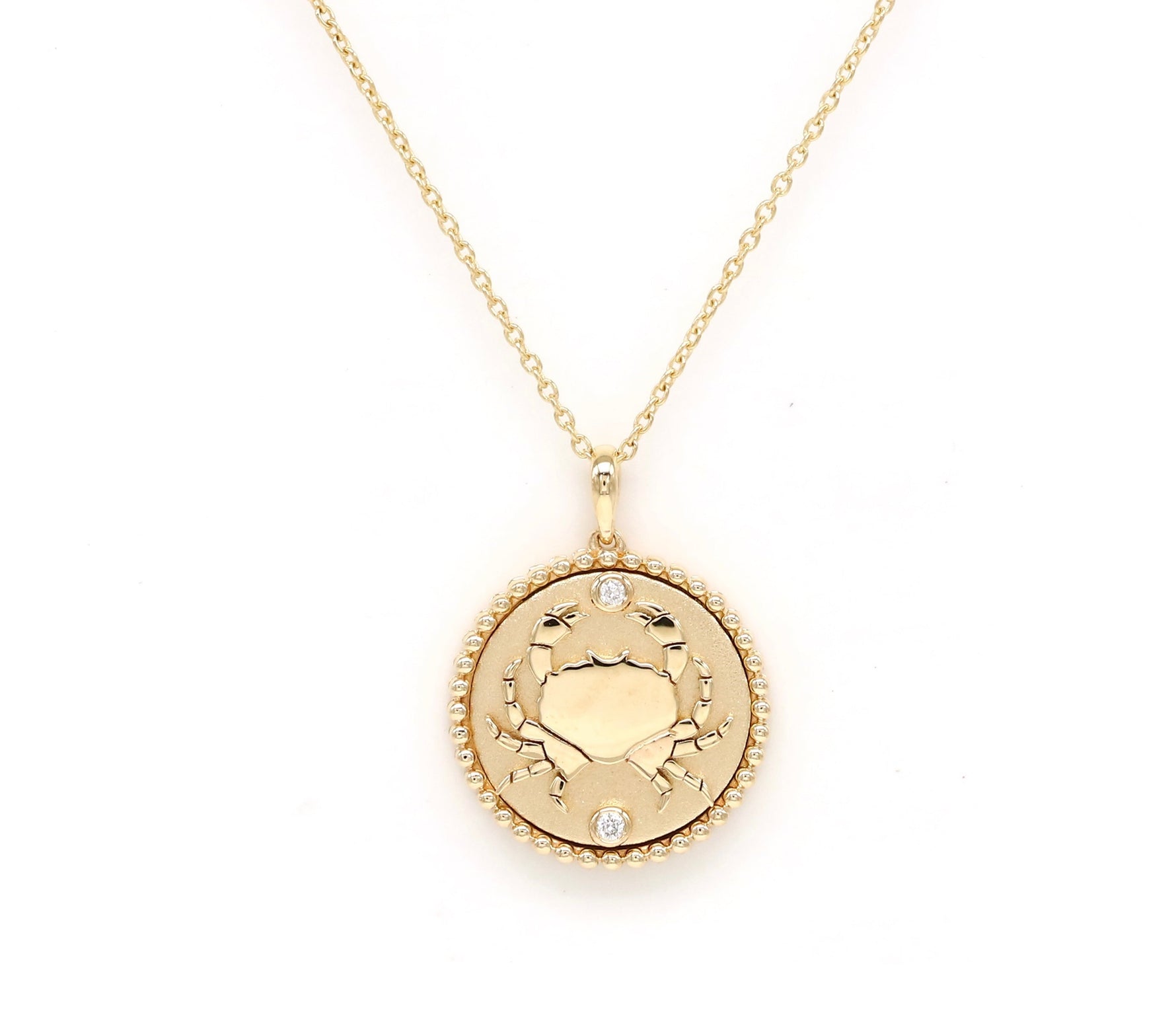 14K Gold & Diamond Cancer Horoscope Medallion Medallion ALP-225Y-CAN.GD  - Abtin & Co.