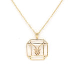 14K Gold & Diamond Capricorn Horoscope Square Pendant Necklace Pendant ALP-226Y-CAP.GD  - Abtin & Co.