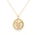 14K Gold & Diamond Capricorn Zodiac Medallion Medallion ALP-225Y-CAP.GD  - Abtin & Co.