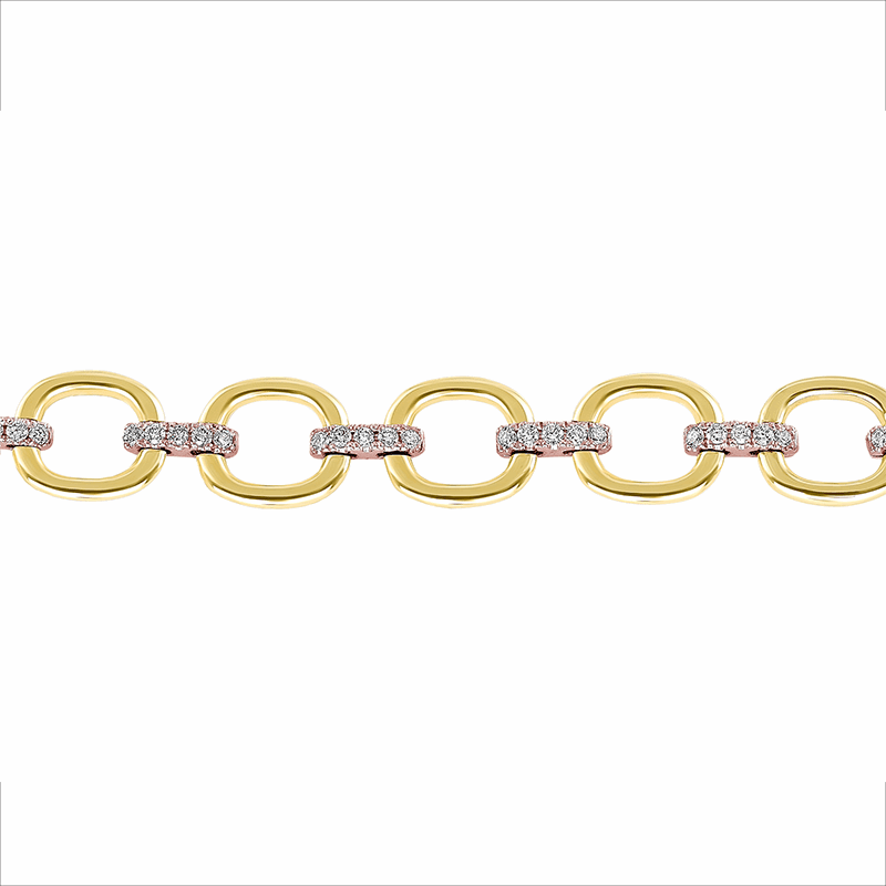 14K Gold Diamond Chain-Link Bracelet Two-Tone Bracelet Bracelet ABBR-100.1-D  - Abtin & Co.