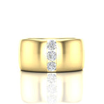 14K Gold Diamond Cigar Ring Band Ring ABB-622.2-D-3  - Abtin & Co.