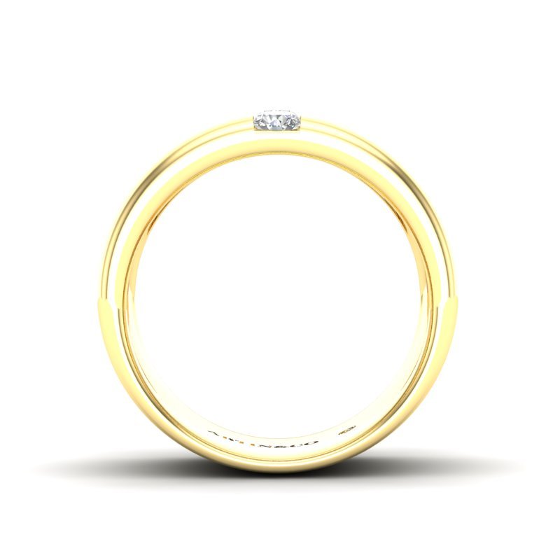 14K Gold Diamond Cigar Ring Band Ring ABB-622.2-D-3  - Abtin & Co.