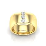 14K Gold Diamond Cigar Ring Band Ring ABB-622.2-D-3  - Abtin & Co.