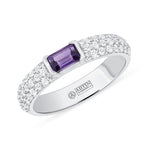 14K Gold Diamond & Emerald-Cut Amethyst Ring Ring ABB-288/3-AMD-5  - Abtin & Co.