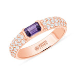 14K Gold Diamond & Emerald-Cut Amethyst Ring Ring ABB-288/3-AMD-16  - Abtin & Co.