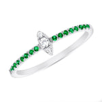 14K Gold Diamond & Emerald Marquise Design Stackable Ring Ring ABB-123V2-EMD  - Abtin & Co.