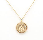 14K Gold & Diamond Leo Horoscope Medallion Medallion ALP-225Y-LEO.GD  - Abtin & Co.
