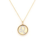 14K Gold Diamond Leo Zodiac Medallion Medallion ALP-227Y-LEO.GD  - Abtin & Co.