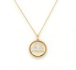 14K Gold Diamond Libra Zodiac Medallion Medallion ALP-227Y-LIB.GD  - Abtin & Co.