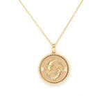 14K Gold Diamond Pisces Horoscope Medallion Medallion ALP-225Y-PIS.GD  - Abtin & Co.