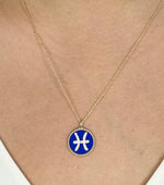 14K Gold Diamond Pisces Zodiac Medallion Medallion ALP-227Y-PIS.GD  - Abtin & Co.