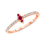 14K Gold Diamond & Ruby Marquise Design Stackable Ring Ring ABB-123V1-RUD  - Abtin & Co.