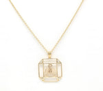 14K Gold & Diamond Scorpio Horoscope Square Pendant Necklace Pendant ALP-226Y-SCO.GD  - Abtin & Co.
