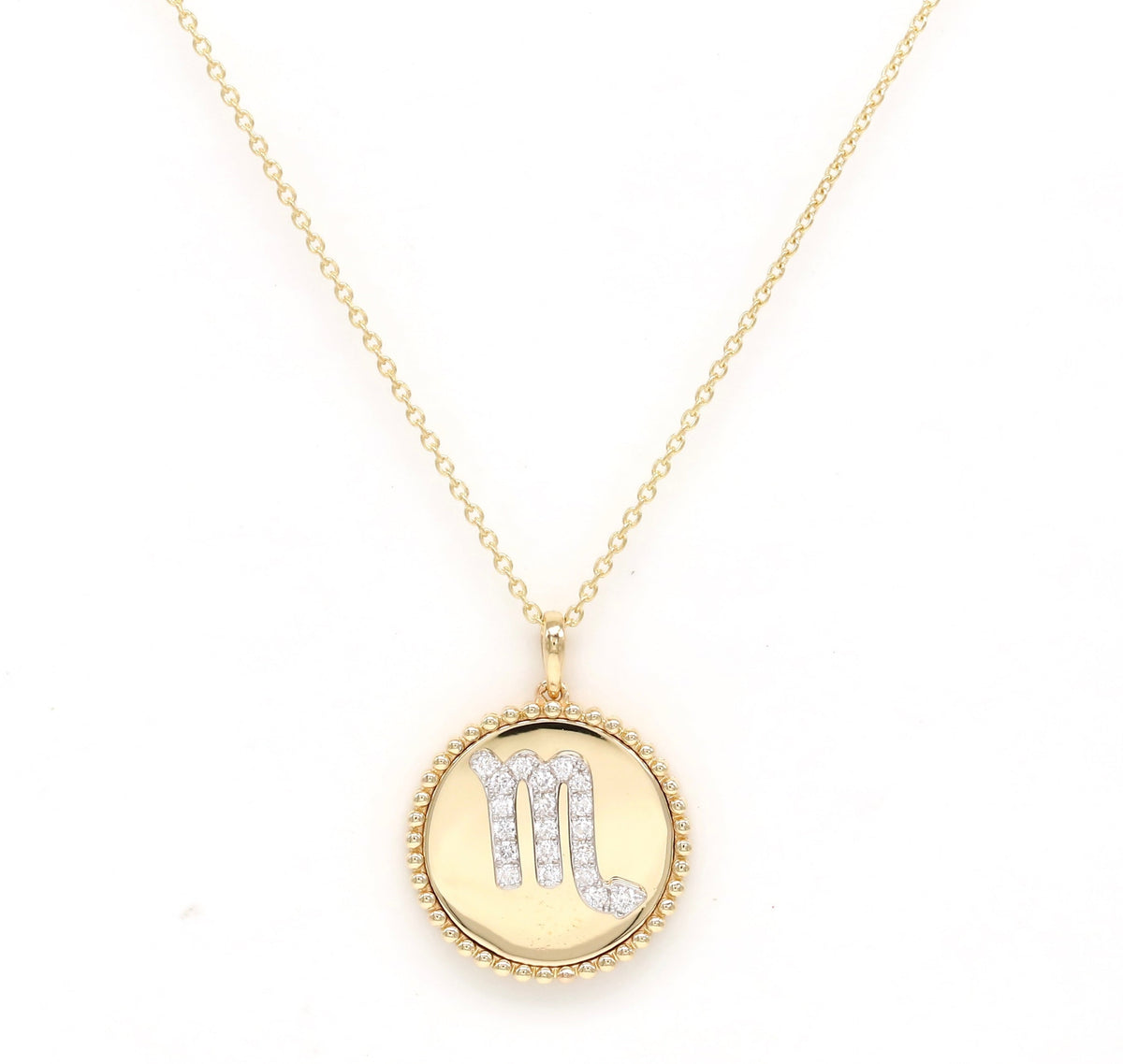 14K Gold Diamond Scorpio Zodiac Medallion Medallion ALP-227Y-SCO.GD  - Abtin & Co.