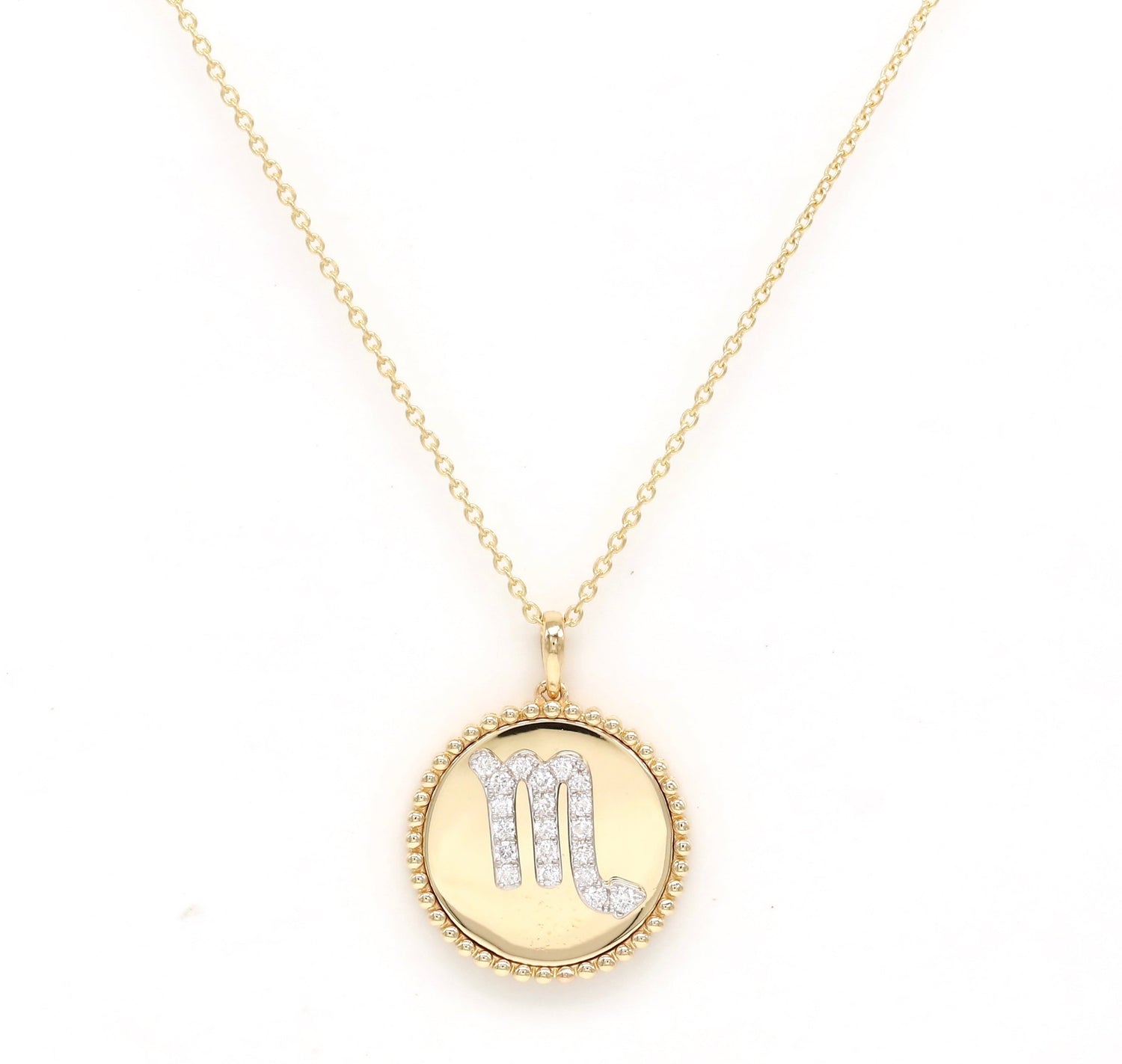14K Gold Diamond Scorpio Zodiac Medallion Medallion ALP-227Y-SCO.GD  - Abtin & Co.